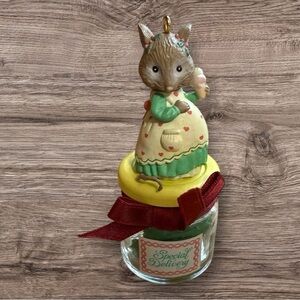 Vintage Enesco "Merry Mother-To-Be" Mouse Pickle Ornament - 1991